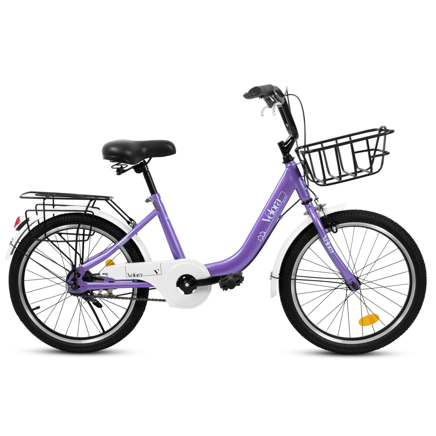 A20182 20 Inch Kids Bike For Boys & Girls, Children's Bicycle With Coaster Brake & V-Brake, 1-Speed, Chain Guard & Rear Rack, Lightweight Steel Frame Pink, Green, Purple, White - Loving My Life Outdoors