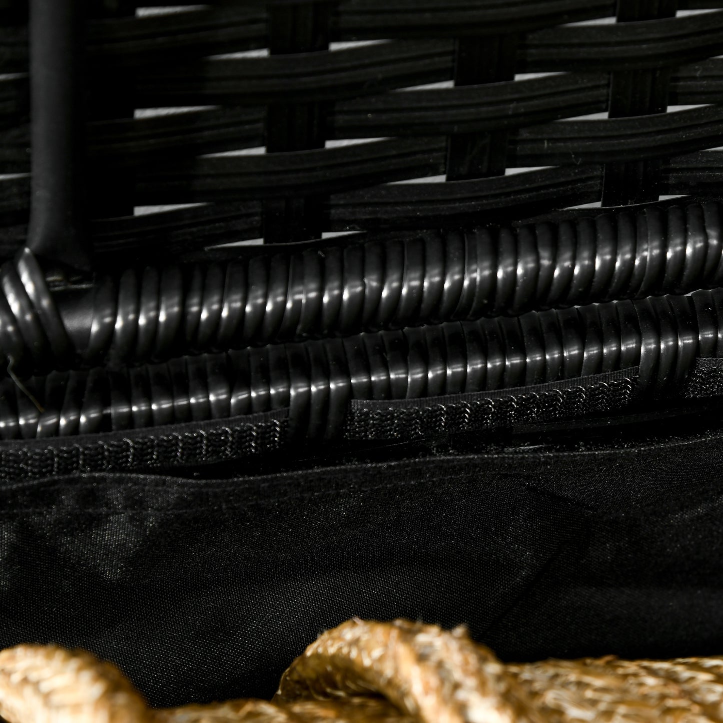 Outdoor Deck Box & Shoe Storage, PE Rattan Wicker Towel Rack with Liner for Indoor, Outdoor, Patio Furniture Cushions, Pool, Garden Tools, Black - Loving My Life Outdoors