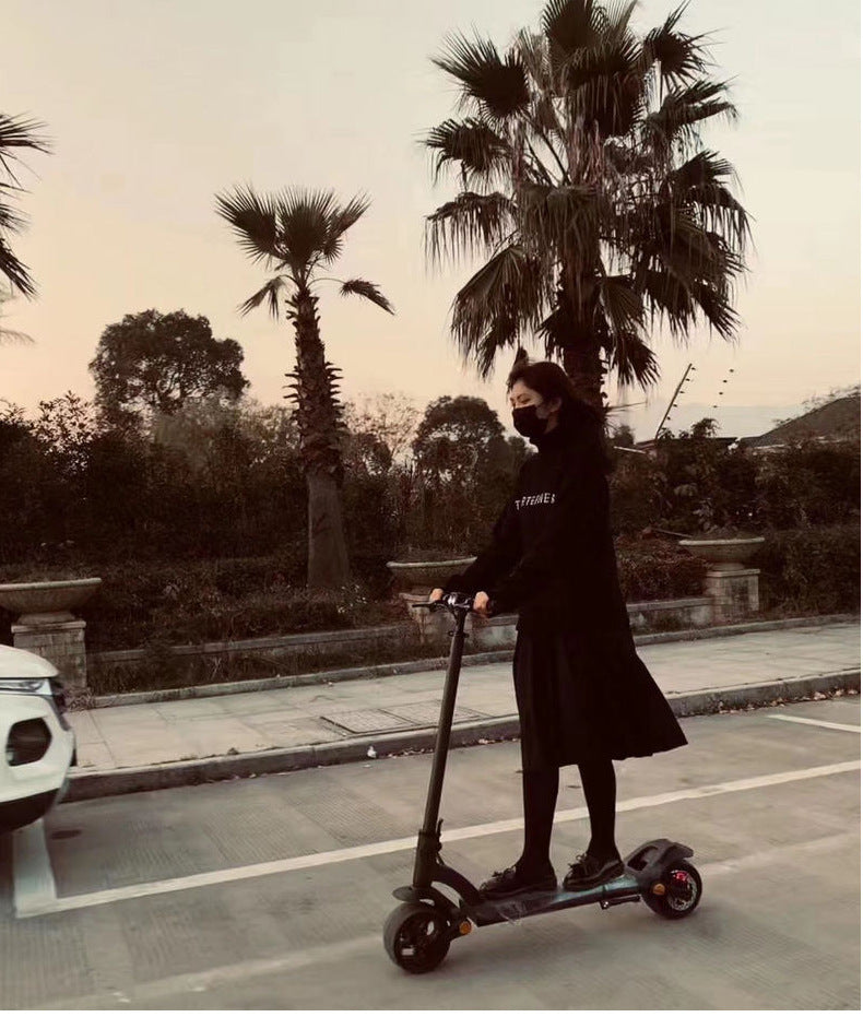 Double Drive Folding Scooter With Wide Tires - Loving My Life Outdoors