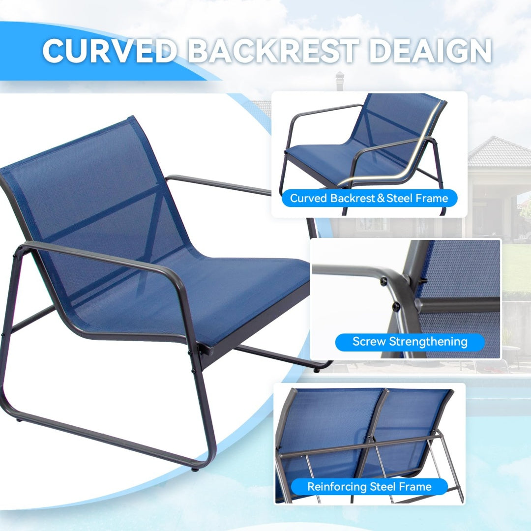 Courtyard Furniture Set, Outdoor Courtyard Furniture Reception Set With Table---4 Black - Loving My Life Outdoors