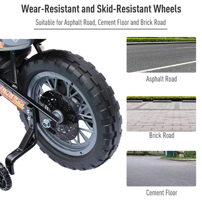 Kids 6V Electric Ride-On Motorcycle With Training Wheels, Battery-Powered, Red - Loving My Life Outdoors