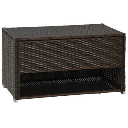 Outdoor Deck Box & Shoe Storage, PE Rattan Wicker Towel Rack With Liner For Indoor, Outdoor, Patio Furniture Cushions, Pool, Garden Tools, Brown - Loving My Life Outdoors