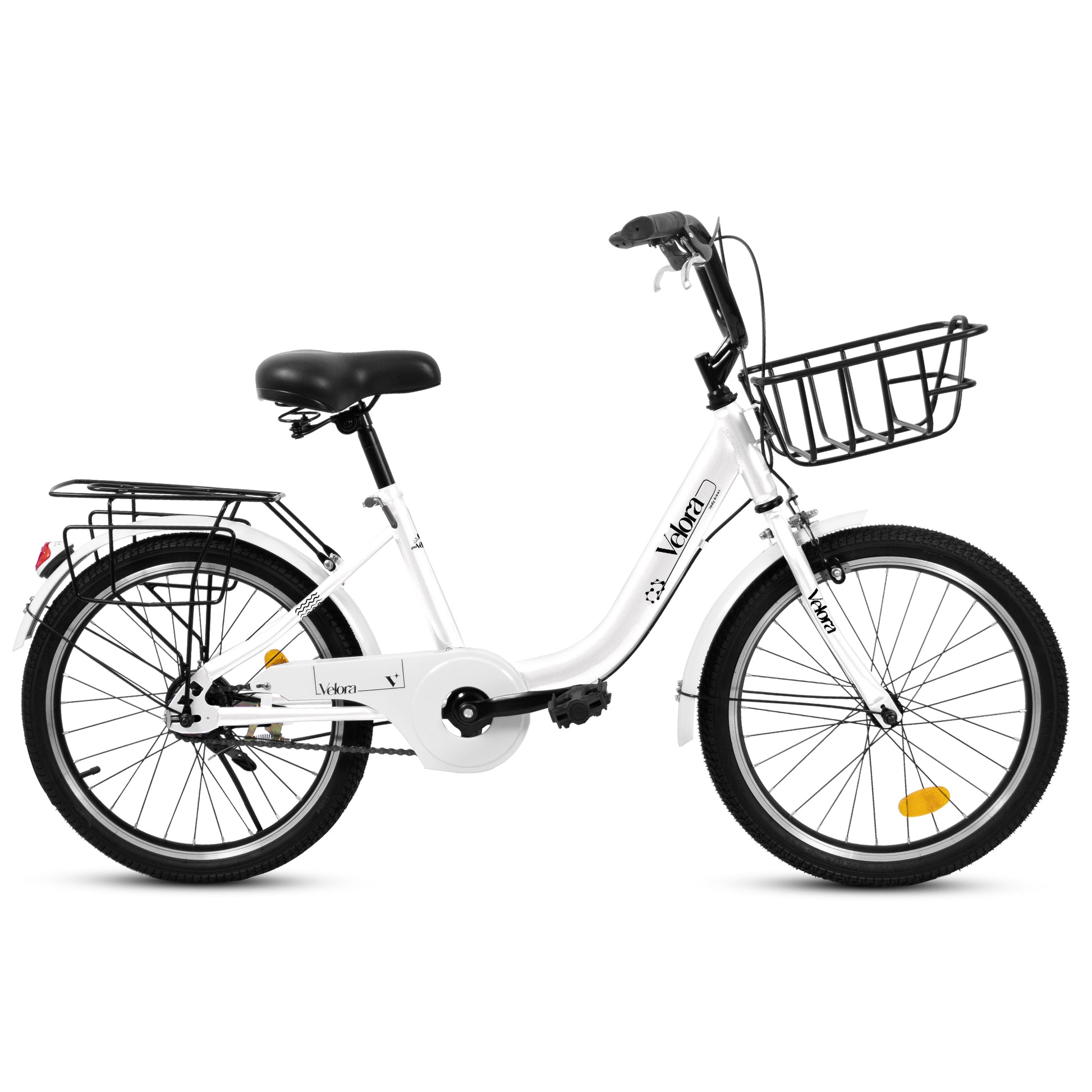 A20182 20 Inch Kids Bike For Boys & Girls, Children's Bicycle With Coaster Brake & V-Brake, 1-Speed, Chain Guard & Rear Rack, Lightweight Steel Frame Pink, Green, Purple, White - Loving My Life Outdoors