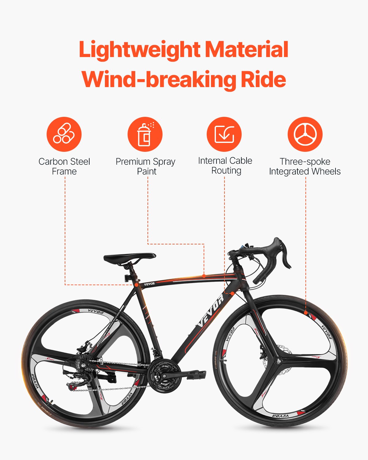 Road Bike, 700C Wheels Racing Bike, SHIMANO 21 Speeds Drivetrain System City Commuter Road Bicycle, Urban Adult Sport Bike With Carbon Steel Frame, Drop Bar, Disc Brake, For Men And Women - Loving My Life Outdoors