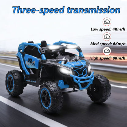 24V 400W Kids Ride On Car UTV & Parents Remote Control,4-wheel Suspension, 3 Speed, Power Display, Bluetooth, MP3, Music, LED Light, Provide A Speed Of 4-8KM&H For Kids