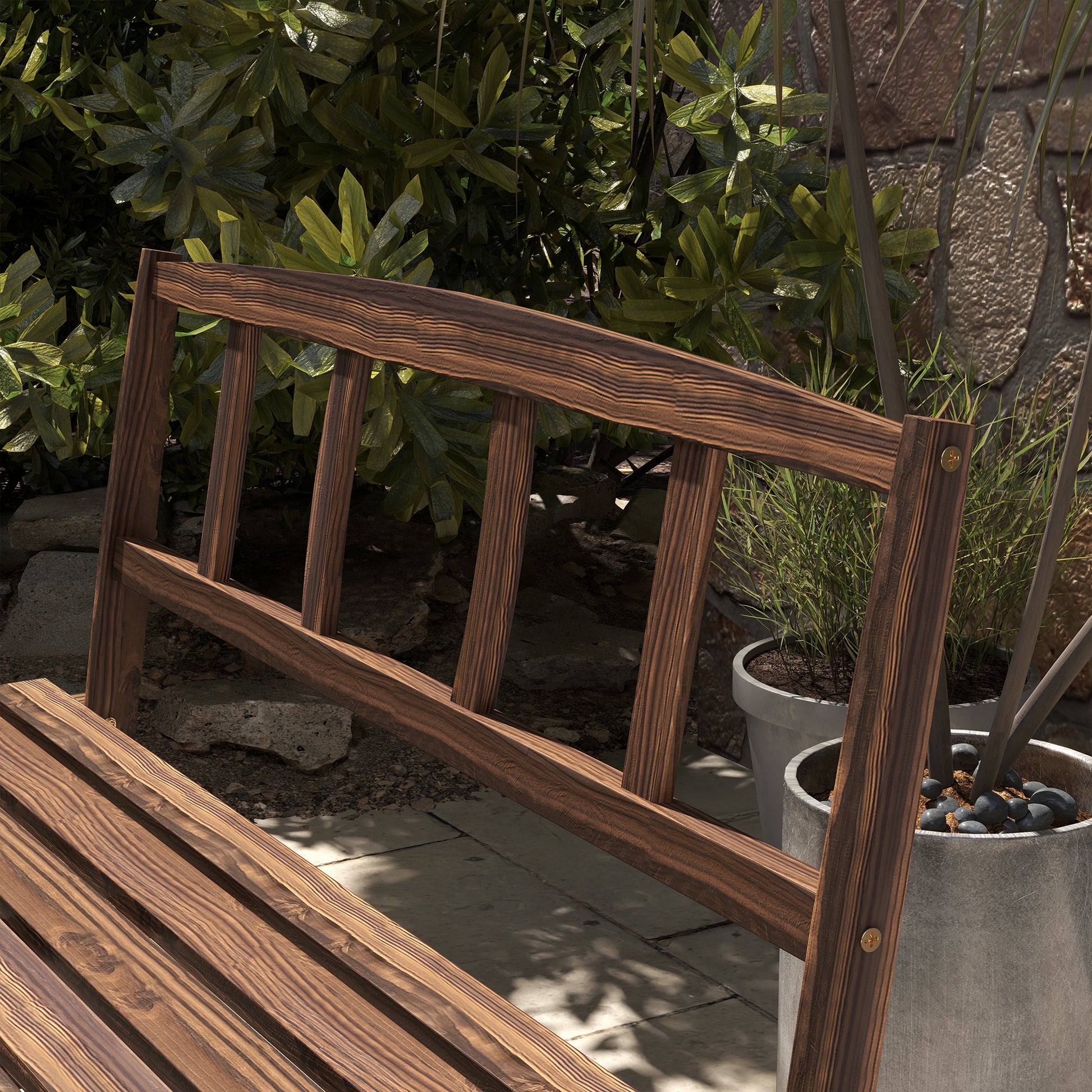 Patio Table and Chairs for 4 People, Wagon Wheel Design, Outdoor Furniture Set for Backyard, Garden, Carbonized - Loving My Life Outdoors