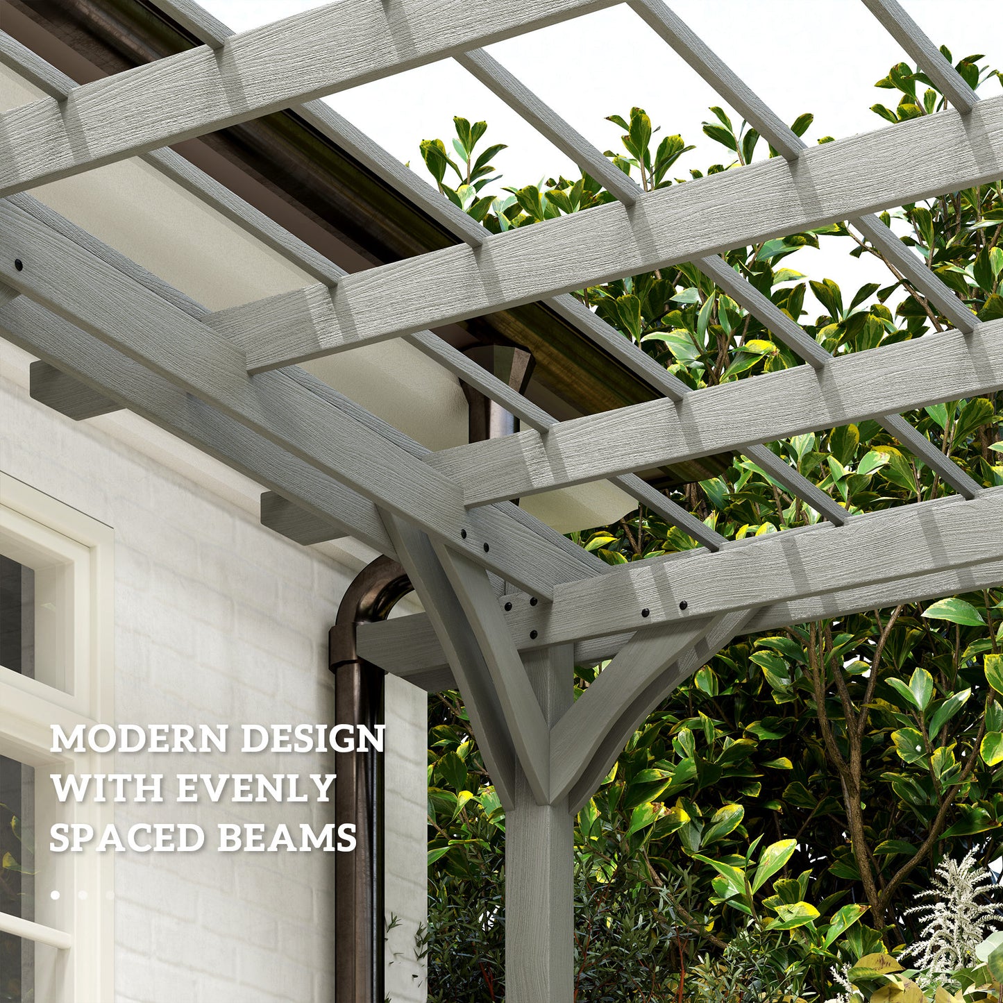 12' x 16' Outdoor Pergola, Wood Gazebo Grape Trellis with Stable Structure for Climbing Plant Support, Gray - Loving My Life Outdoors