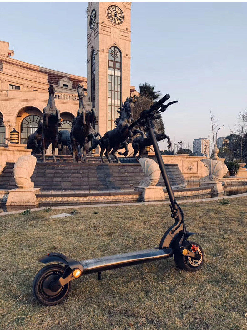 Double Drive Folding Scooter With Wide Tires - Loving My Life Outdoors