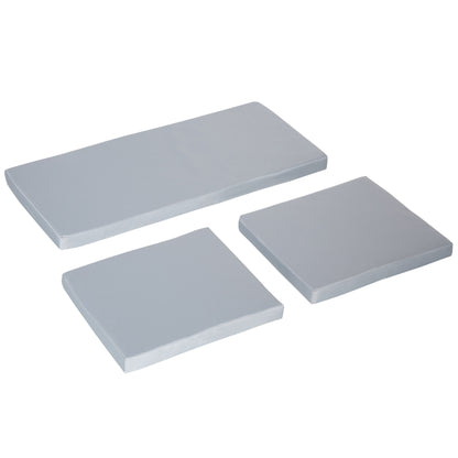3 PCs Outdoor Seat Cushion For Rattan Furniture, Garden Furniture Cushions, Grey - Loving My Life Outdoors