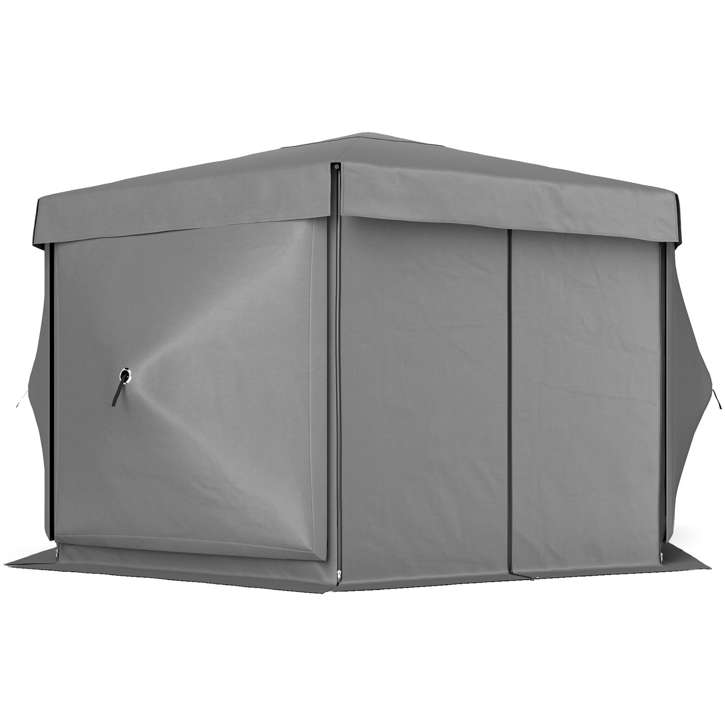 12' x 12' Hexagonal Pop Up Gazebo Canopy Tent with 5 Sidewalls, Outdoor Canopy Shelter with Carry Bag, Dark Gray - Loving My Life Outdoors