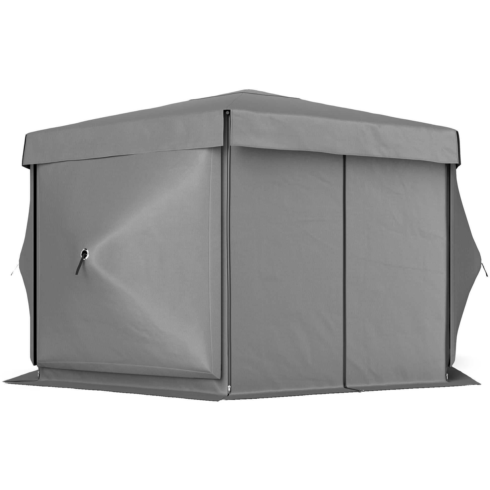 12' x 12' Hexagonal Pop Up Gazebo Canopy Tent with 5 Sidewalls, Outdoor Canopy Shelter with Carry Bag, Dark Gray - Loving My Life Outdoors