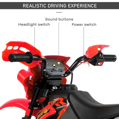 Kids 6V Electric Ride-On Motorcycle With Training Wheels, Battery-Powered, Red - Loving My Life Outdoors