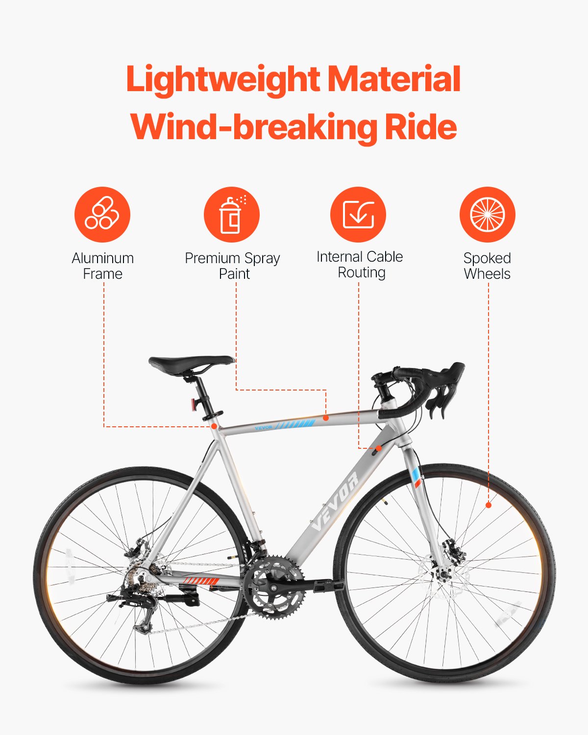 Road Bike, 700C Wheels Racing Bike, L-TWOO 14 Speeds Drivetrain City Commuter Road Bicycle, Urban Adult Sport Bike With Lightweight Aluminum Alloy Frame, Drop Bar, Disc Brake, For Men Women - Loving My Life Outdoors