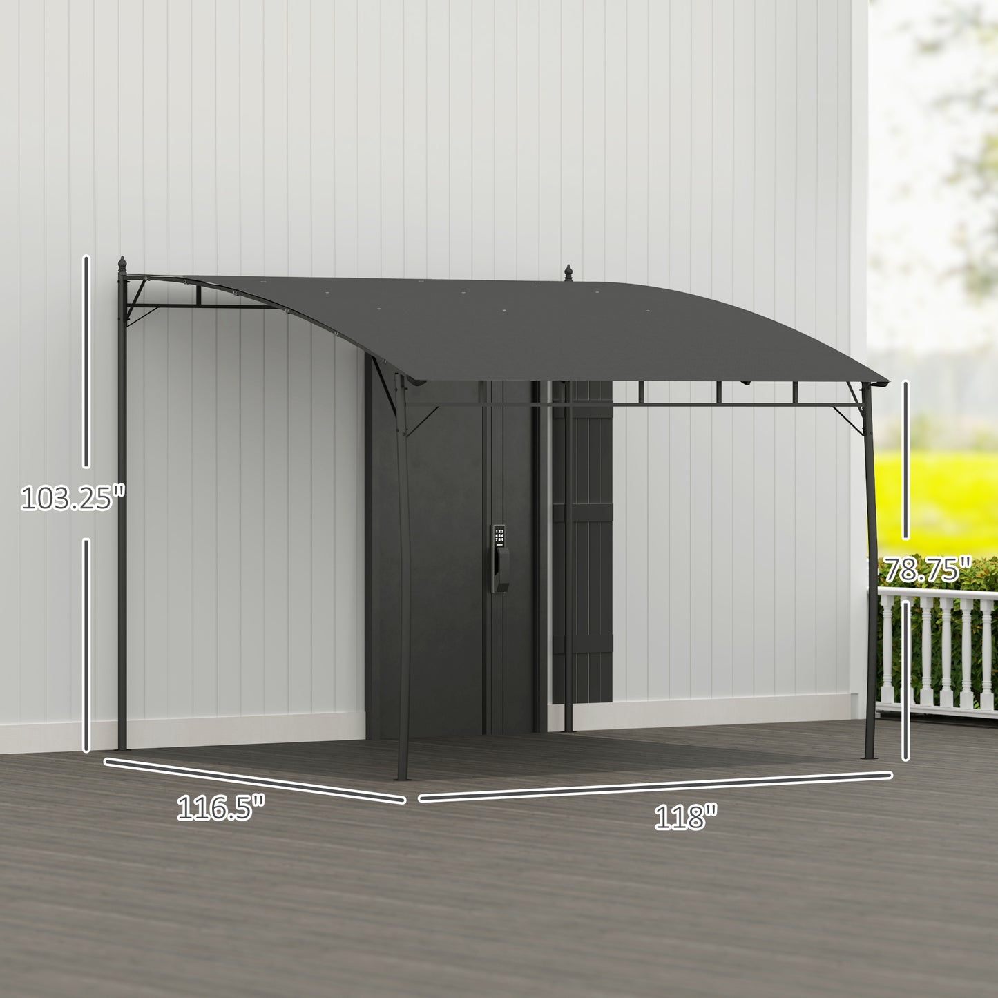 10' X 10' Outdoor Pergola Gazebo, Garden Sun Shade Shelter With Metal Frame For Porch, Patio, Deck, Backyard, Gray - Loving My Life Outdoors