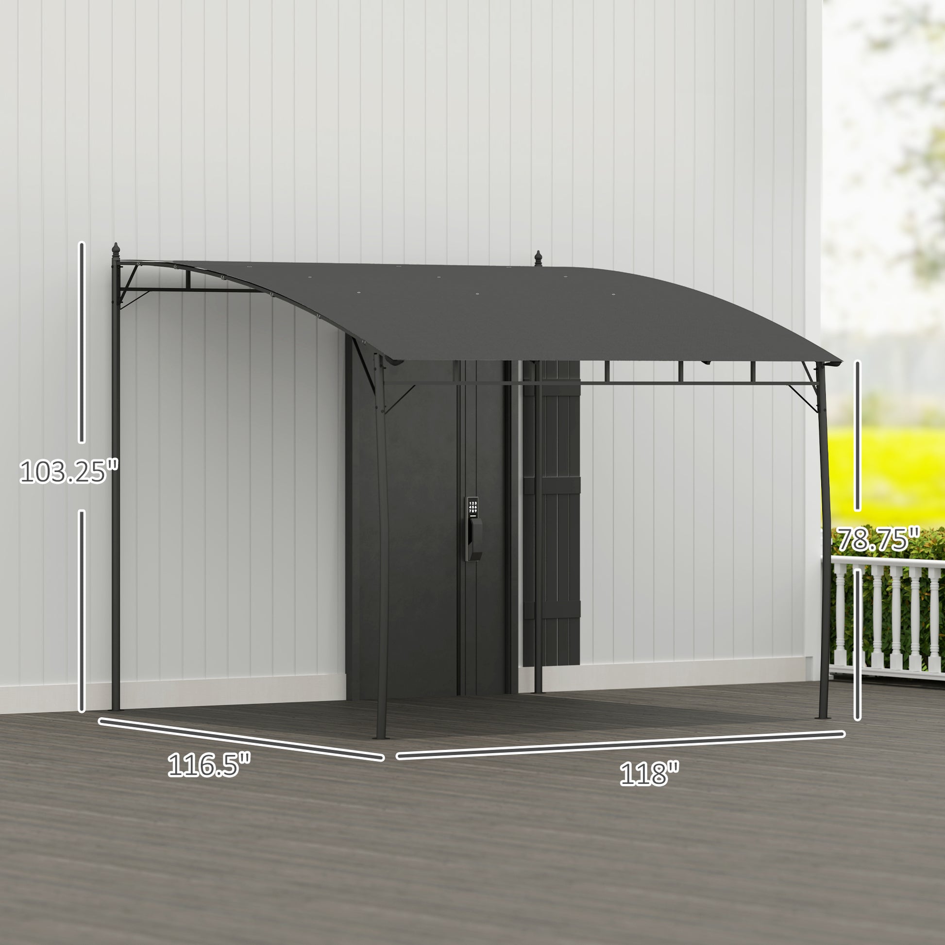 10' X 10' Outdoor Pergola Gazebo, Garden Sun Shade Shelter With Metal Frame For Porch, Patio, Deck, Backyard, Gray - Loving My Life Outdoors
