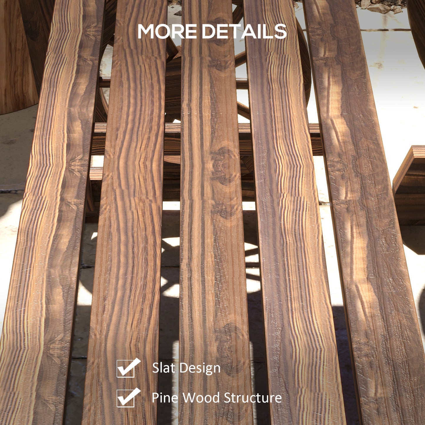 Patio Table and Chairs for 4 People, Wagon Wheel Design, Outdoor Furniture Set for Backyard, Garden, Carbonized - Loving My Life Outdoors