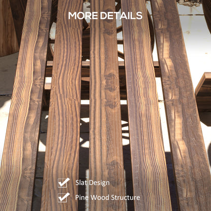 Patio Table and Chairs for 4 People, Wagon Wheel Design, Outdoor Furniture Set for Backyard, Garden, Carbonized - Loving My Life Outdoors