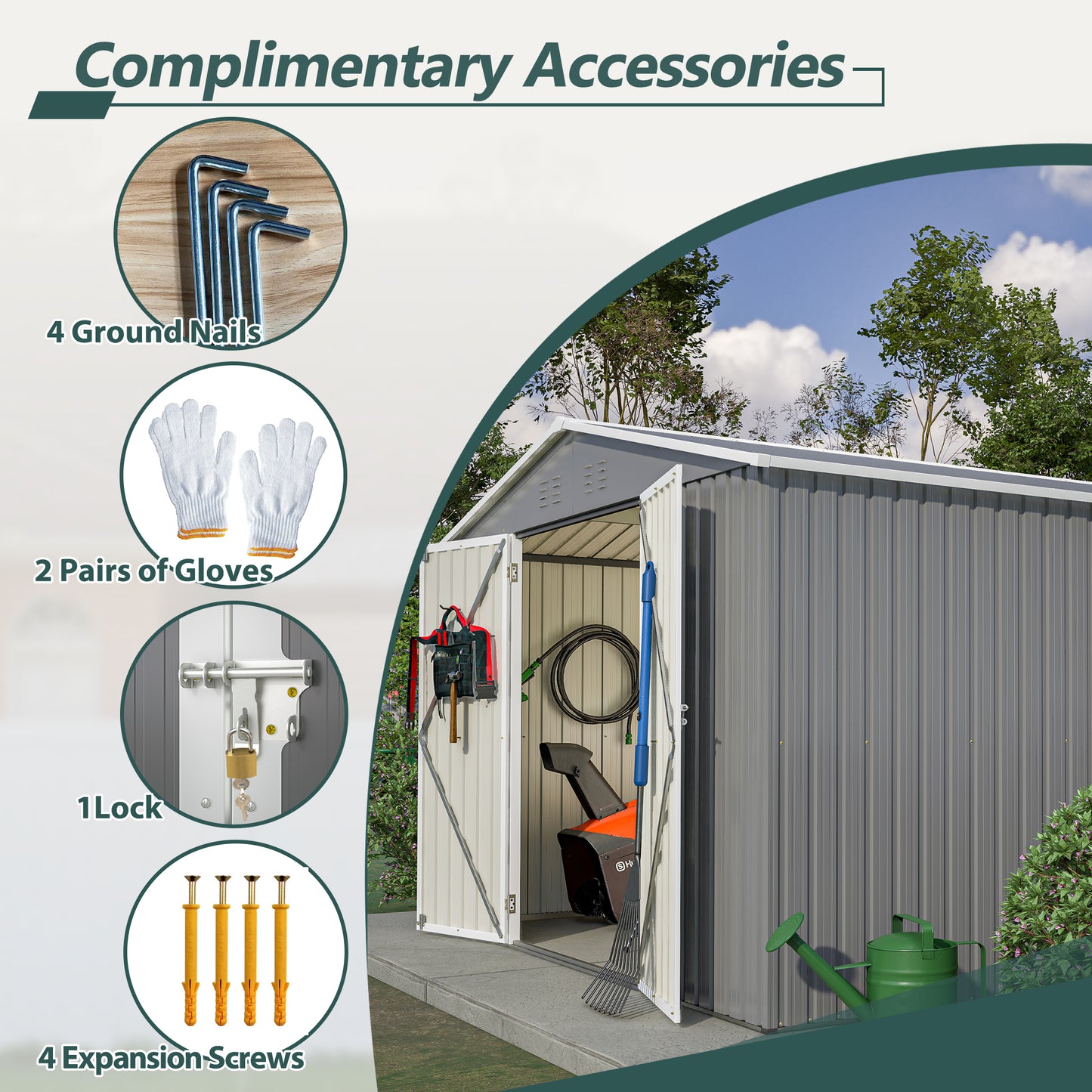 10 X 10 FT Outdoor Storage Shed, Large Metal Tool Sheds With Updated Frame Structure And Lockable Doors, Garden Shed For Backyard Garden Patio Lawn, Grey - Loving My Life Outdoors