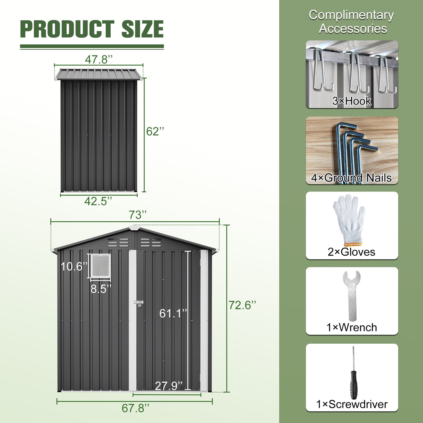 Metal Outdoor Storage Shed 6FT X 4FT, Steel Utility Tool Shed Storage House, Metal Sheds Outdoor Storage For Backyard Garden Patio Lawn 6 X 4, Gray - Loving My Life Outdoors