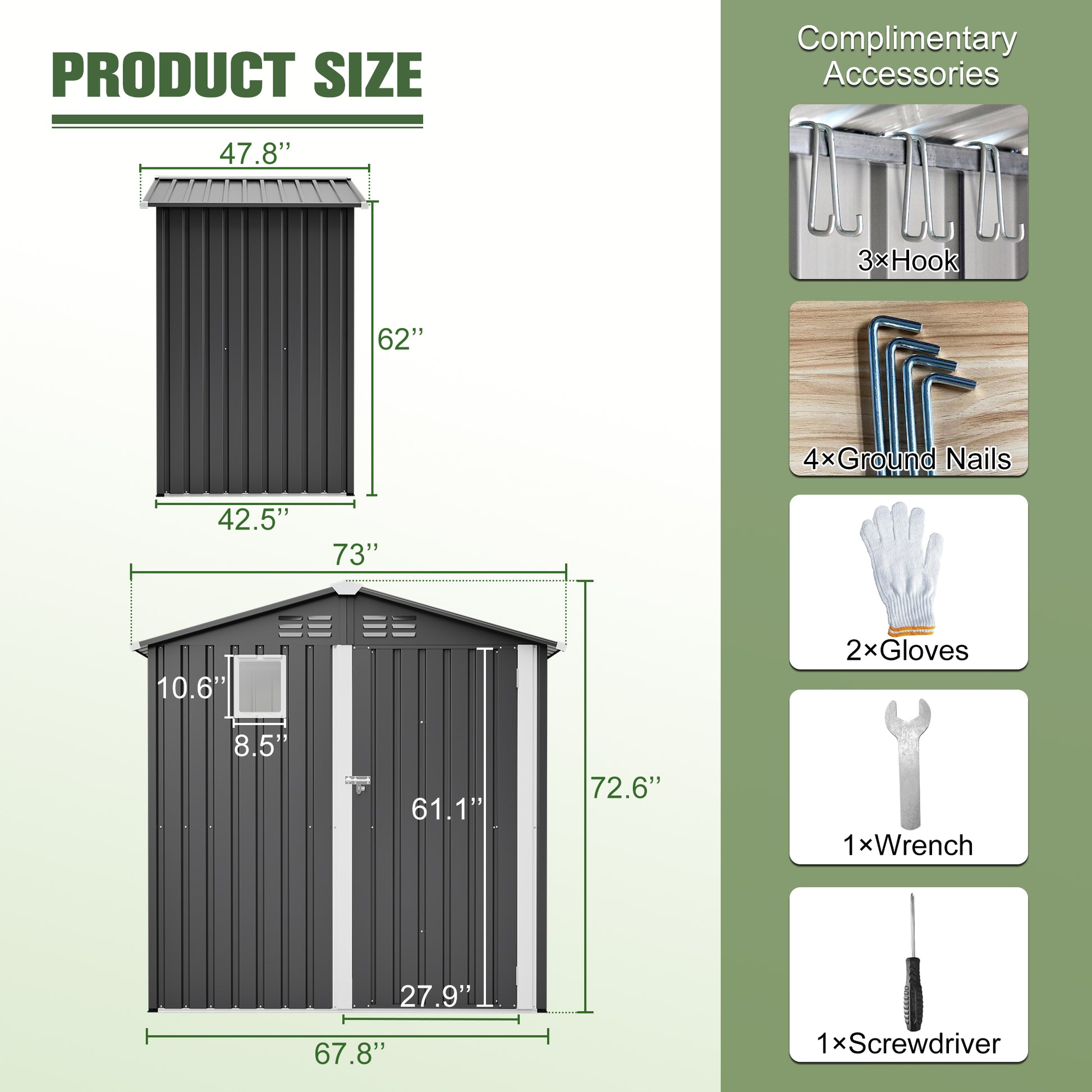 Metal Outdoor Storage Shed 6FT X 4FT, Steel Utility Tool Shed Storage House, Metal Sheds Outdoor Storage For Backyard Garden Patio Lawn 6 X 4, Gray - Loving My Life Outdoors