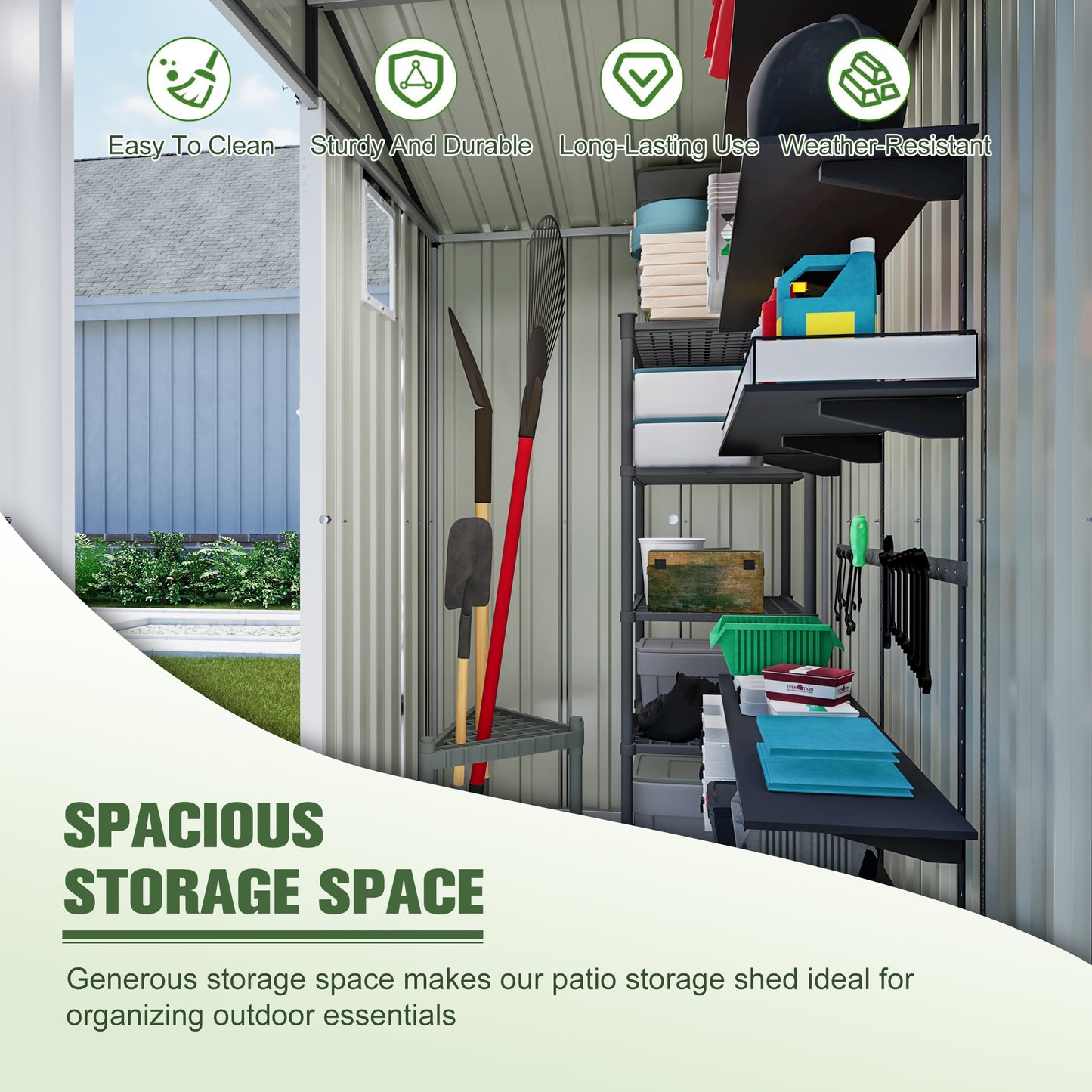 Metal Outdoor Storage Shed 6FT X 4FT, Steel Utility Tool Shed Storage House, Metal Sheds Outdoor Storage For Backyard Garden Patio Lawn 6 X 4, Gray - Loving My Life Outdoors