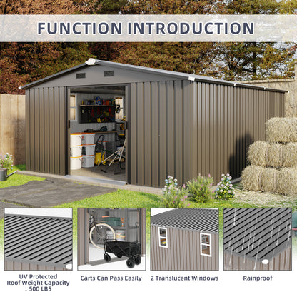 Campcraft 10x12ft  0.25mm Color Steel Plate, Surface Protective Film, Two Daylight Windows, A Practical And Thoughtful Gift, two Colors Can Be Freely Selected Storage Sheds - Loving My Life Outdoors