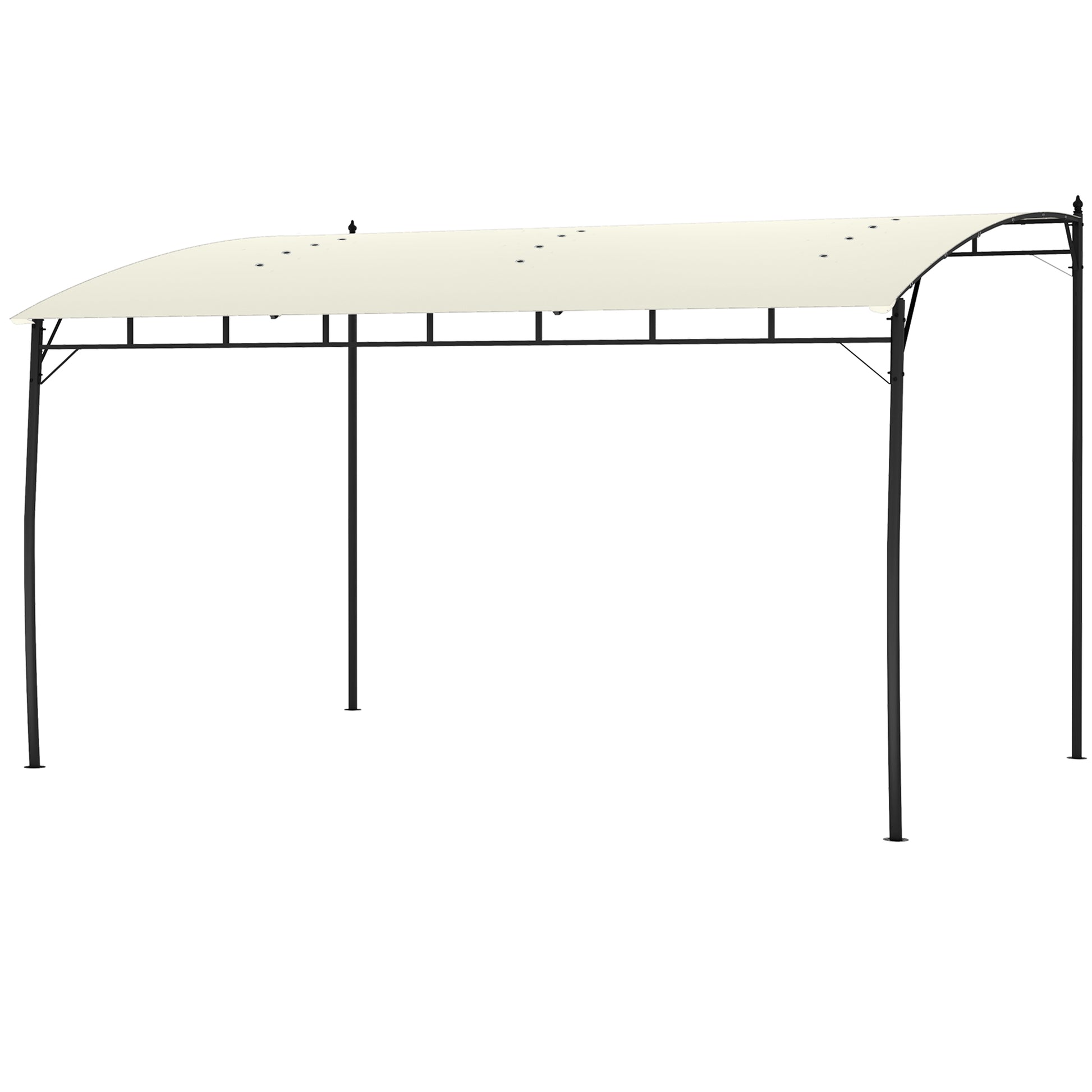 10' x 13' Outdoor Pergola Gazebo, Garden Sun Shade Shelter with Metal Frame for Porch, Patio, Deck, Backyard, Cream - Loving My Life Outdoors