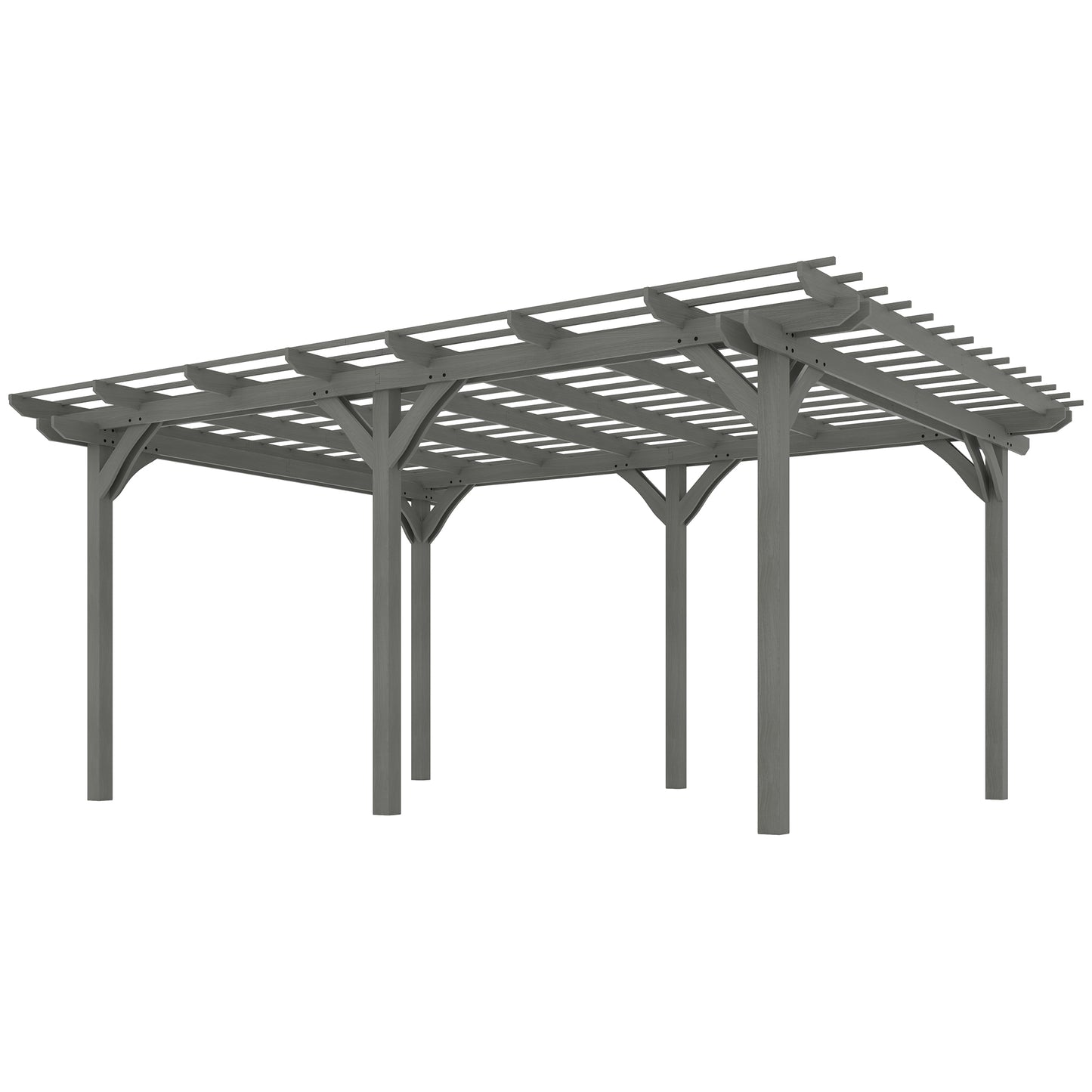 12' x 16' Outdoor Pergola, Wood Gazebo Grape Trellis with Stable Structure for Climbing Plant Support, Gray - Loving My Life Outdoors
