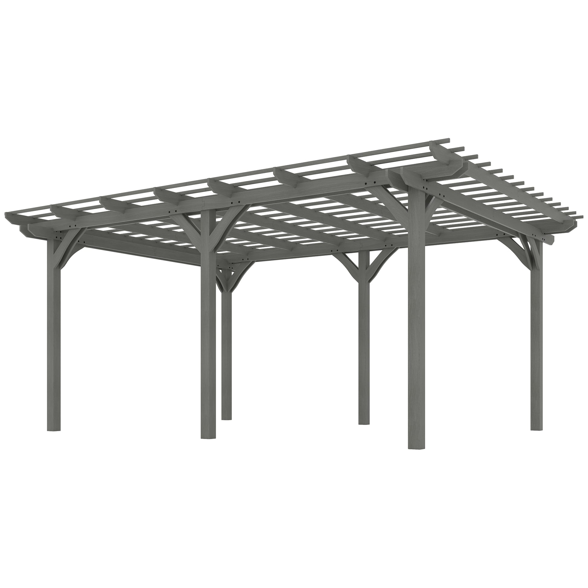12' x 16' Outdoor Pergola, Wood Gazebo Grape Trellis with Stable Structure for Climbing Plant Support, Gray - Loving My Life Outdoors