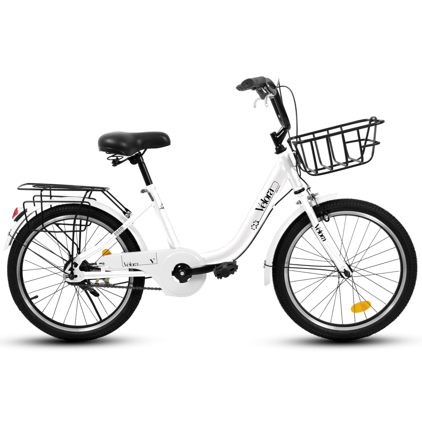 A20182 20 Inch Kids Bike For Boys & Girls, Children's Bicycle With Coaster Brake & V-Brake, 1-Speed, Chain Guard & Rear Rack, Lightweight Steel Frame Pink, Green, Purple, White - Loving My Life Outdoors