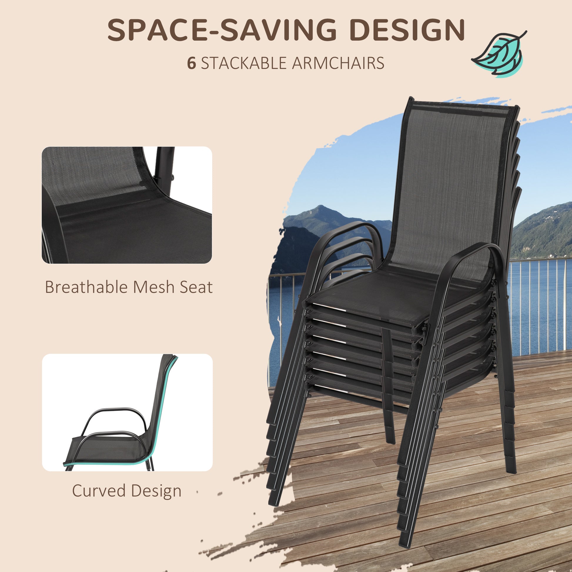 8 Pieces Patio Furniture Set with 9Ft Patio Umbrella, Outdoor Dining Table and Chairs, Black - Loving My Life Outdoors