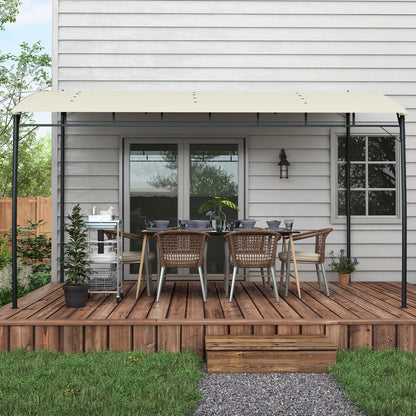 10' x 13' Outdoor Pergola Gazebo, Garden Sun Shade Shelter with Metal Frame for Porch, Patio, Deck, Backyard, Cream - Loving My Life Outdoors