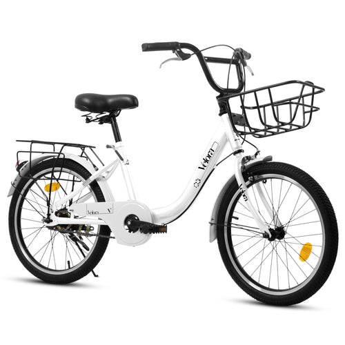 A20182 20 Inch Kids Bike For Boys & Girls, Children's Bicycle With Coaster Brake & V-Brake, 1-Speed, Chain Guard & Rear Rack, Lightweight Steel Frame Pink, Green, Purple, White - Loving My Life Outdoors