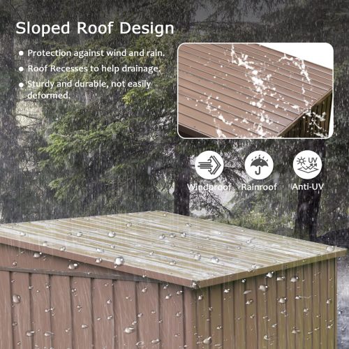 Outdoor Storage Shed 6x4 FT, Metal Tool Sheds Storage House With Lockable Double Door, Large Bike Shed Waterproof For Garden, Backyard, Lawn - Loving My Life Outdoors
