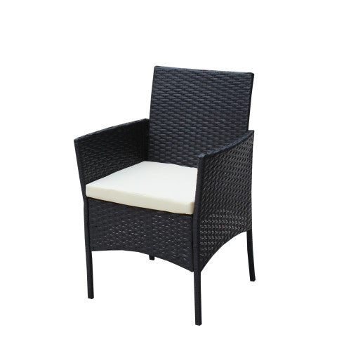 4 PC Rattan Patio Furniture Set Outdoor Patio Cushioned Seat Wicker Sofa Beige Cushion - Loving My Life Outdoors