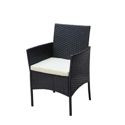 4 PC Rattan Patio Furniture Set Outdoor Patio Cushioned Seat Wicker Sofa Beige Cushion - Loving My Life Outdoors