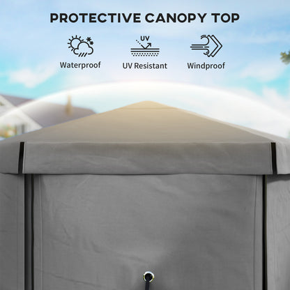 12' x 12' Hexagonal Pop Up Gazebo Canopy Tent with 5 Sidewalls, Outdoor Canopy Shelter with Carry Bag, Dark Gray - Loving My Life Outdoors