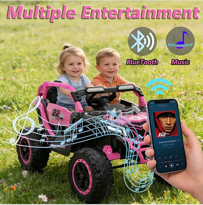 24V 400W Kids Ride On Car UTV W&Parents Remote Control,4-wheel Suspension, 3 Speed, Power Display,Bluetooth,MP3,Music,LED Light, Provide A Speed Of 4-8KM&H For Kids