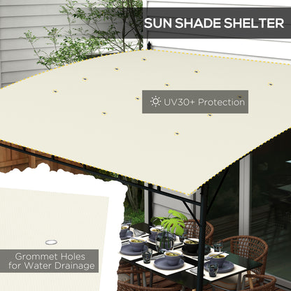 10' x 13' Outdoor Pergola Gazebo, Garden Sun Shade Shelter with Metal Frame for Porch, Patio, Deck, Backyard, Cream - Loving My Life Outdoors