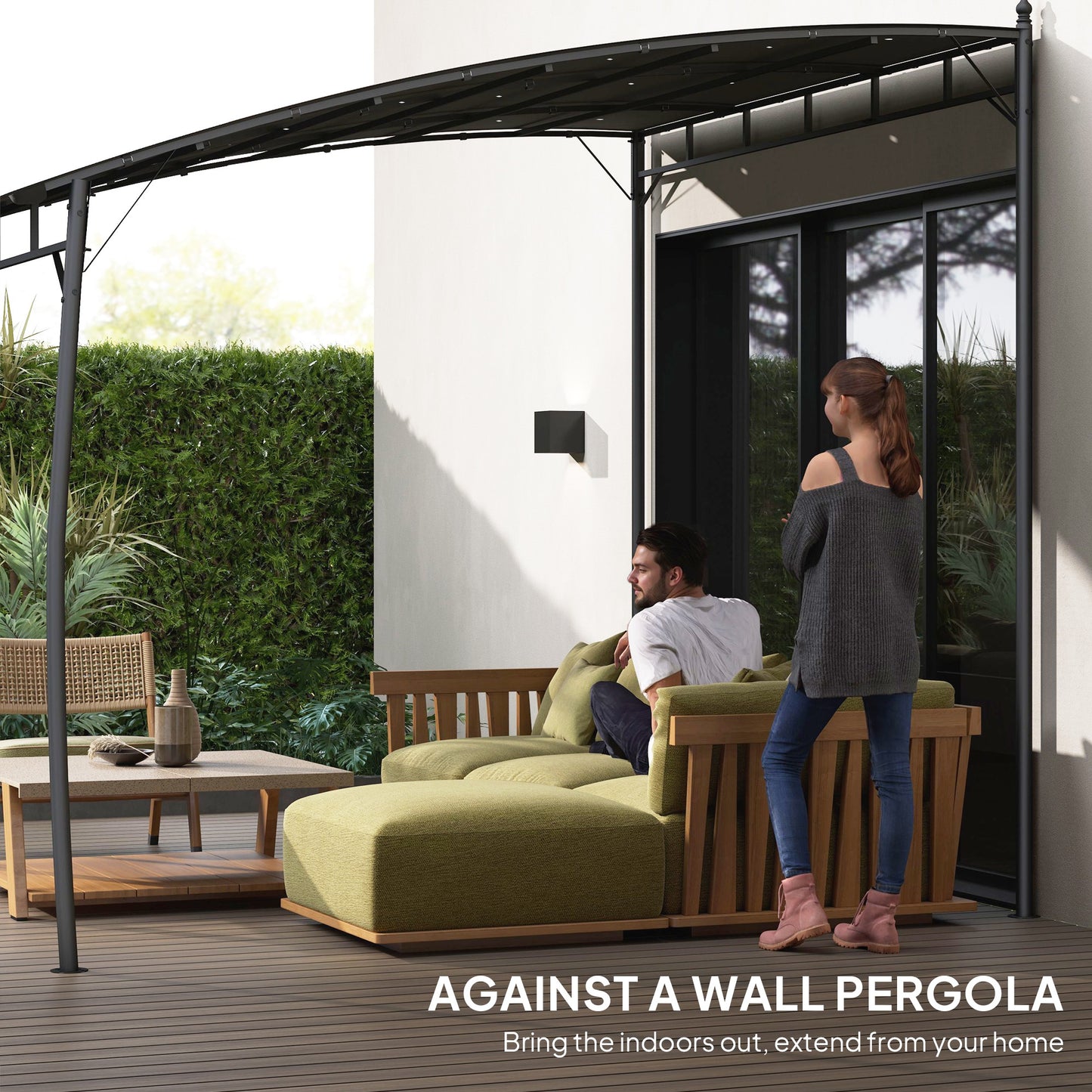 10' X 10' Outdoor Pergola Gazebo, Garden Sun Shade Shelter With Metal Frame For Porch, Patio, Deck, Backyard, Gray - Loving My Life Outdoors