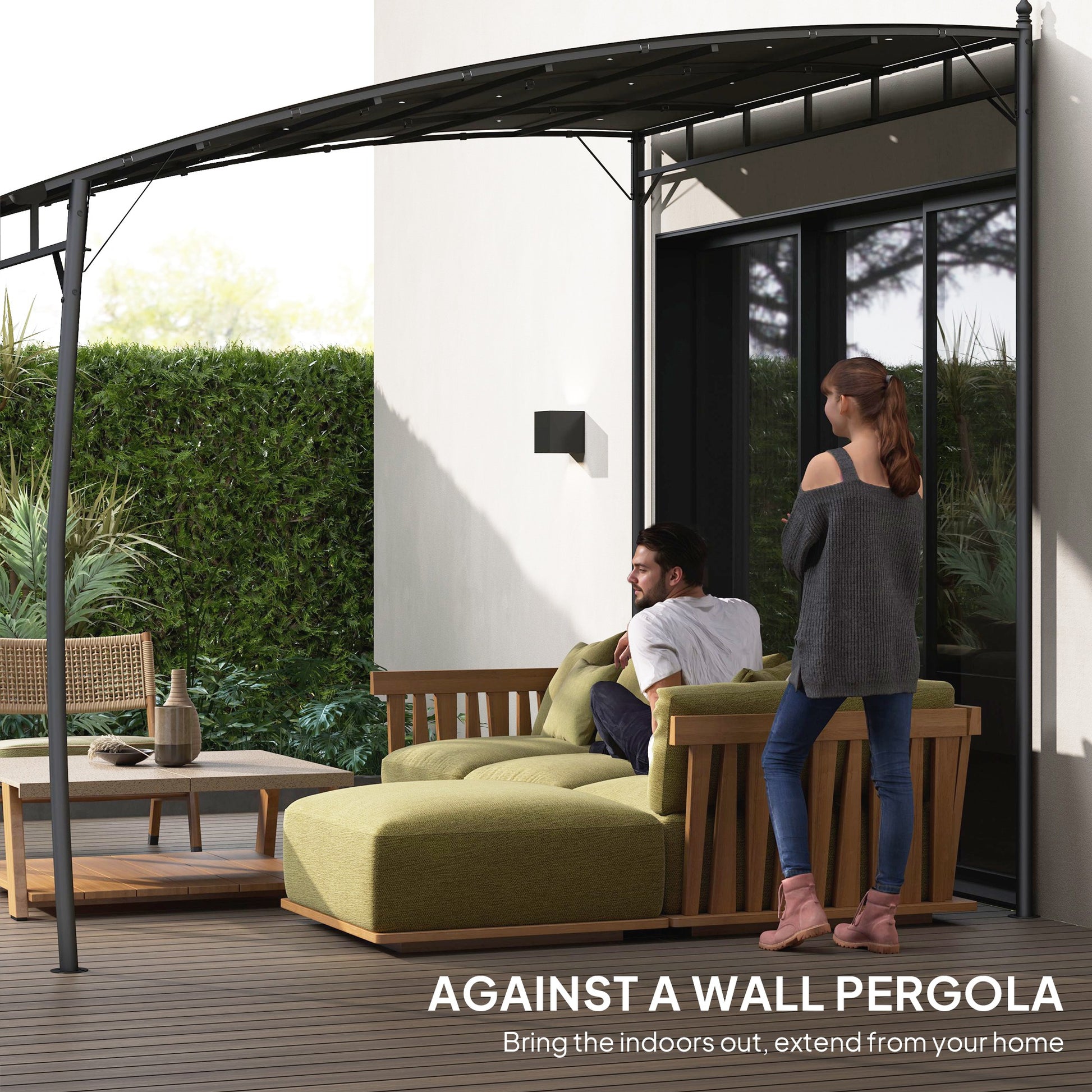 10' X 10' Outdoor Pergola Gazebo, Garden Sun Shade Shelter With Metal Frame For Porch, Patio, Deck, Backyard, Gray - Loving My Life Outdoors