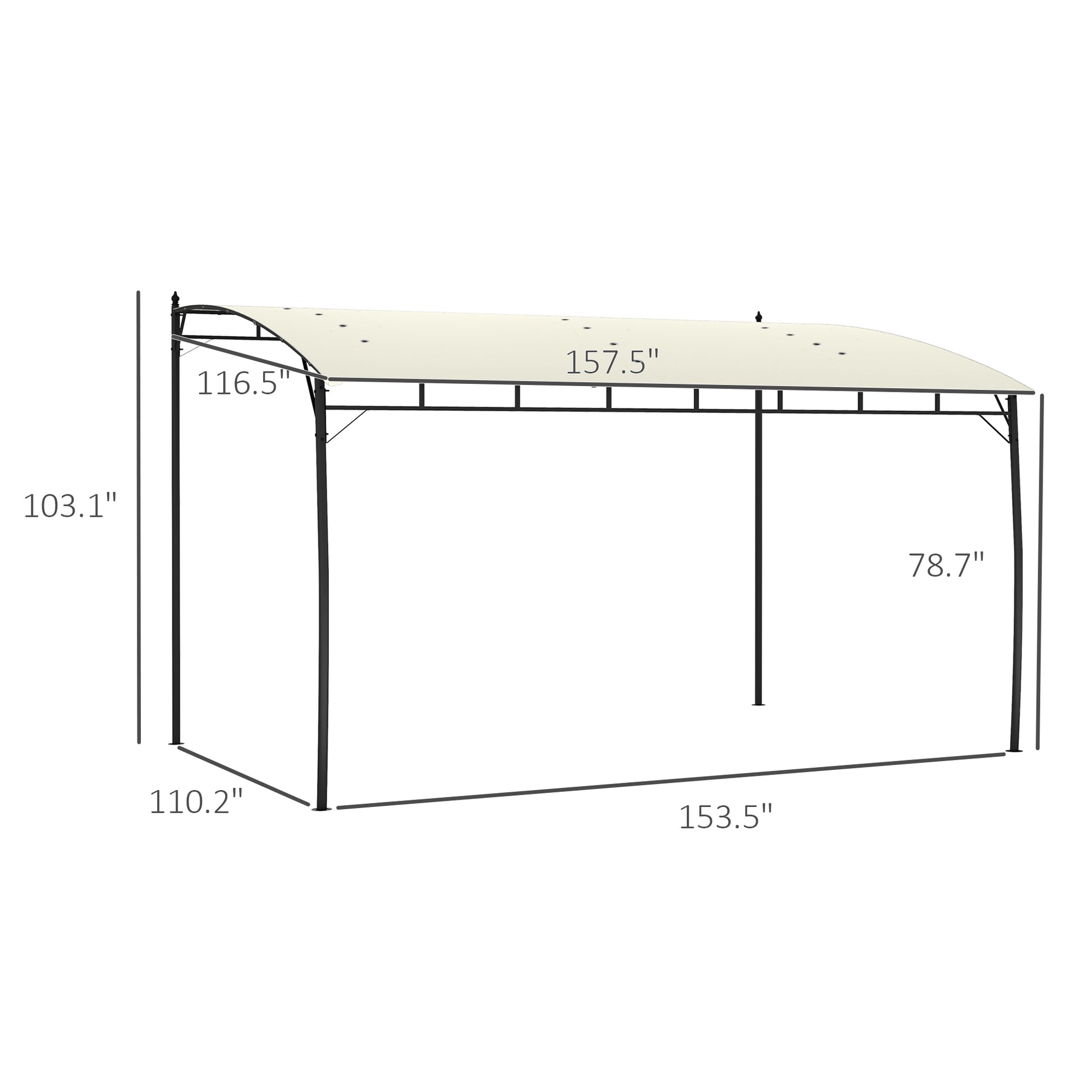 10' x 13' Outdoor Pergola Gazebo, Garden Sun Shade Shelter with Metal Frame for Porch, Patio, Deck, Backyard, Cream - Loving My Life Outdoors