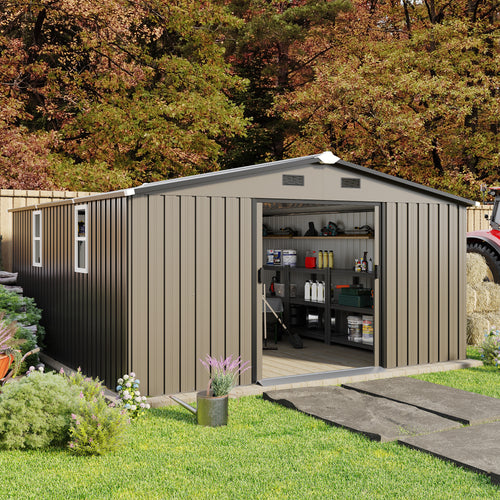Campcraft 10x12ft  0.25mm Color Steel Plate, Surface Protective Film, Two Daylight Windows, A Practical And Thoughtful Gift, two Colors Can Be Freely Selected Storage Sheds - Loving My Life Outdoors